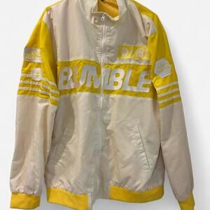 Yellow and cream Bumble bomber jacket